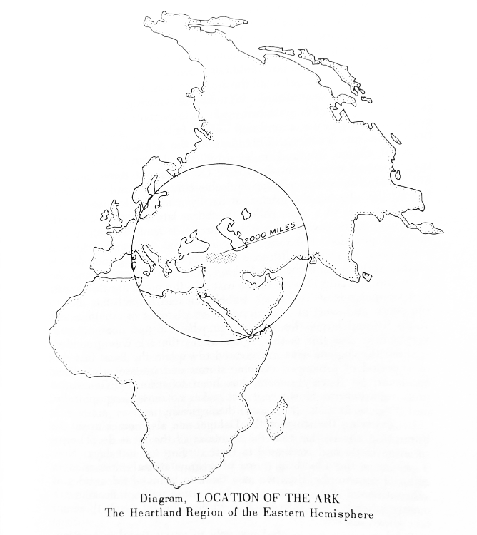 Figure 1 - Diagram, LOCATION OF THE ARK
The Heartland Region of the Eastern Hemisphere